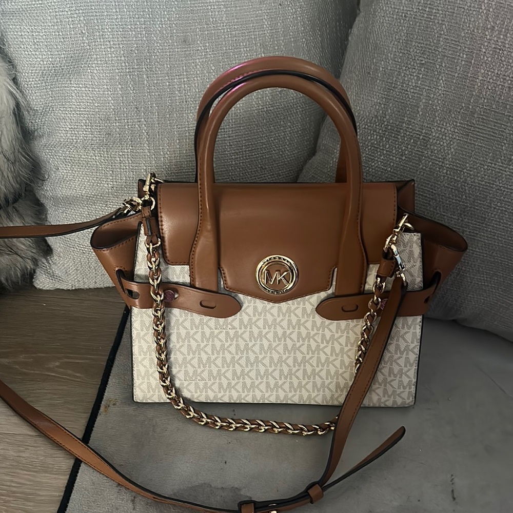 Michael Kors Brown and Cream Satchel Bag - Picture 3 of 7